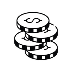 metal money Vector icon