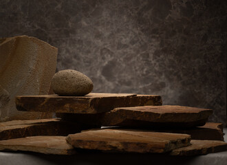 natural stones for cosmetic podium background