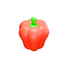 Angled Red Bell Pepper 3D Illustration
