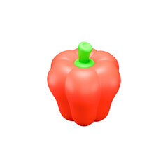 Tilted 3D Red Bell Pepper
