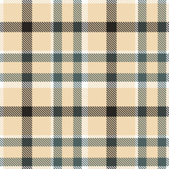 Modern Muted Light Peach Seamless Tartan Textile Design