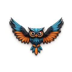 Obraz premium 3d owl wings logo render