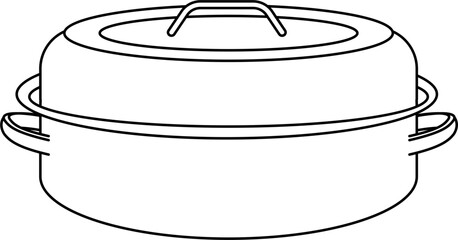 Roasting pot outline vector