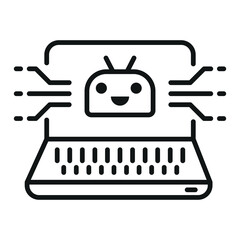 Artificial intelligence vector icon computer technology