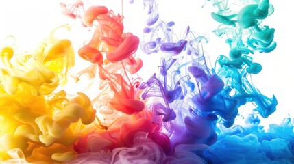 Abstract Colorful Ink Swirls