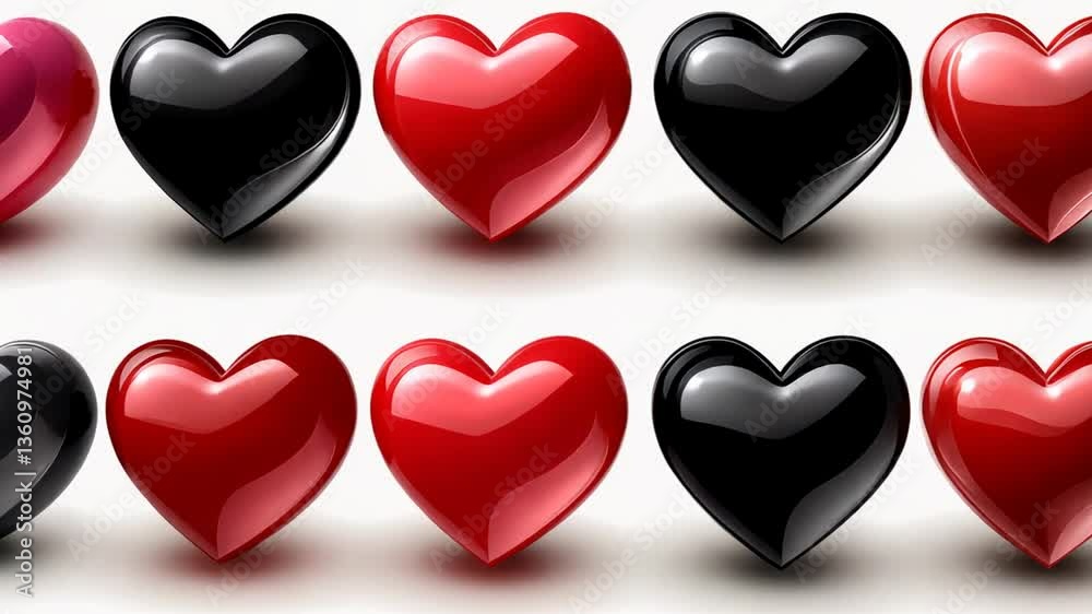 Poster heart vector icons in various colors and styles for design use generative ai