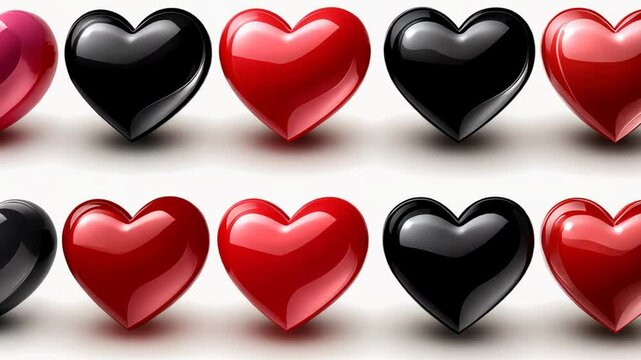 Heart Vector Icons in Various Colors and Styles for Design Use Generative AI