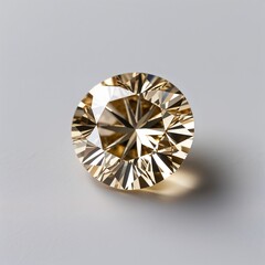 Champagne diamond on plain white background clean simple and minimalist focus top view