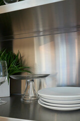 Glassware Display on Kitchen Shelf