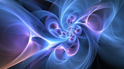 Fototapeta premium Abstract swirling blue and pink fractal art.
