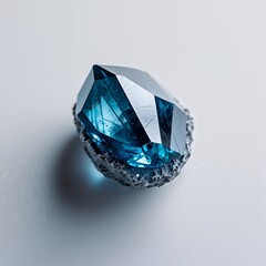 Red spinel on plain white background clean simple and minimalist focus top view