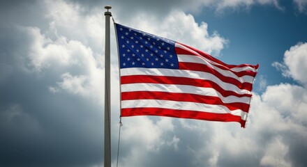 Obraz premium American Flag in Urban Setting