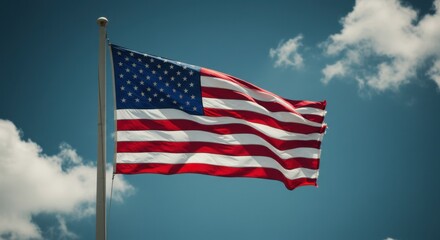 Obraz premium American Flag in Urban Scene