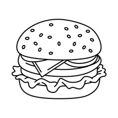 burger coloring page printable