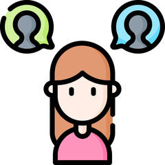 discussion Illustration on a white background.