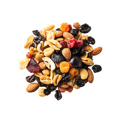 Obraz premium Pile of Mixed Dry Fruits and Nuts against transparent background