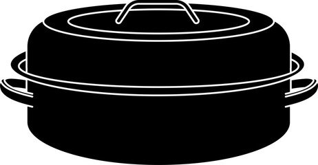 Roasting pot silhouette vector