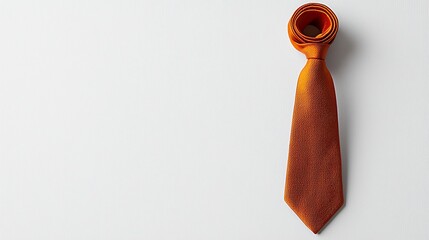 Folded Orange Tie on White Background
