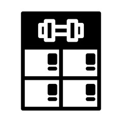 fitness changing room. This is a vector single icon with a semi solid style. perfect for any purpose, such as website design, mobile app design, logo design, pattern design, etc.