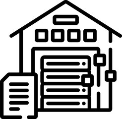 data warehouse Illustration on a white background.
