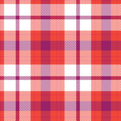 Bright Tomato and Deep Cerise Seamless Tartan Textile Design
