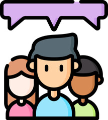 discussion Illustration on a white background.