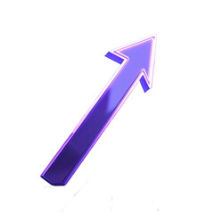 A vibrant purple arrow soaring upwards, symbolizing growth and progress with a sleek, glossy finish.