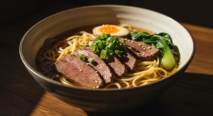 Bowl of hearty ramen - comforting indulgence - gourmet food blog or social media dining.
