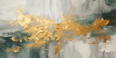 Abstract Watercolor background, Minimalist Boho style, cream, sage green, gold, linen texture,organic shape, background for banner, poster, Web and packaging	