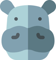 hippo Illustration on a white background.