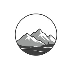 Obraz premium Mountain Hiking Adventure Logo