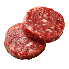 Two Raw Seasoned Beef Patties Ready for Grilling,