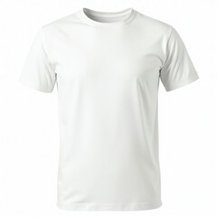 A plain white t-shirt displayed against a neutral background.