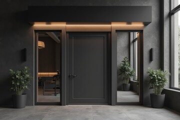 Modern stylish black door design minimalist interior architectural aesthetic