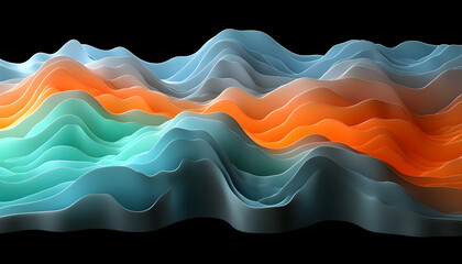 Abstract waves with vibrant colors on black