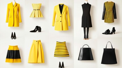 Vibrant Fashion Mood Board on White Background