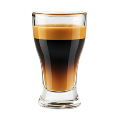 Layered Coffee Drink in Glass Espresso Macchiato