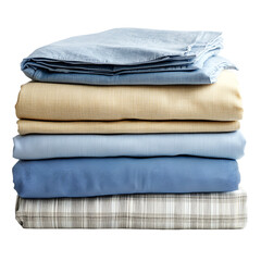 Stacked Blue and Beige Bedding Textiles Soft Textures