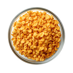 Cornflakes in a Glass Bowl Breakfast Cereal Snack Food,