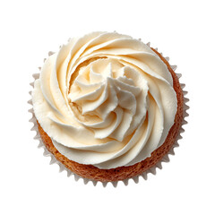 Vanilla cupcake overhead shot delicious bakery treat