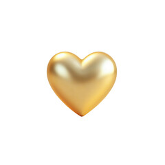 A radiant golden heart symbolizing pure love and affection, a precious gift of the heart against a clean white backdrop.