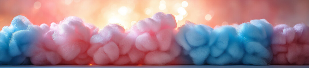Fototapeta premium a wide shot of a cotton candy machine at a carnival,