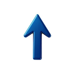 A bold blue arrow pointing upwards symbolizing growth, progress, and ambition against a clean white background.