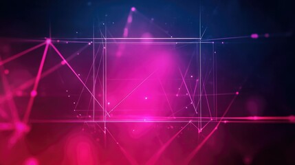 Fototapeta premium Abstract Geometric Network with Glowing Lines and Nodes on Colorful Background