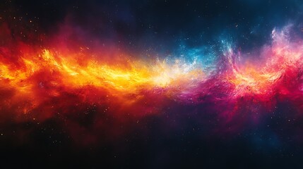 Naklejka premium Cosmic Nebula Fire and Ice Celestial Dance
