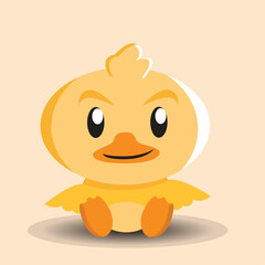 Cute duck with cartoon image