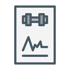 fitness report. This is a vector single icon with a filled outline style. Suitable for any purpose, such as website design, mobile app design, logo design, pattern design, etc