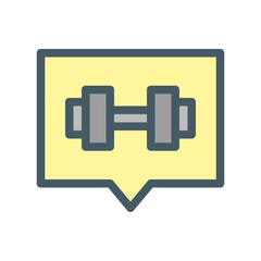 Obraz premium fitness forum. This is a vector single icon with a filled outline style. Suitable for any purpose, such as website design, mobile app design, logo design, pattern design, etc