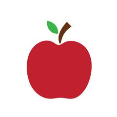 Red flat apple with a leaf icon vector illustration design isolated on white eps 10