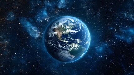 Global big data exchange aerial view of earth's cosmic connectivity